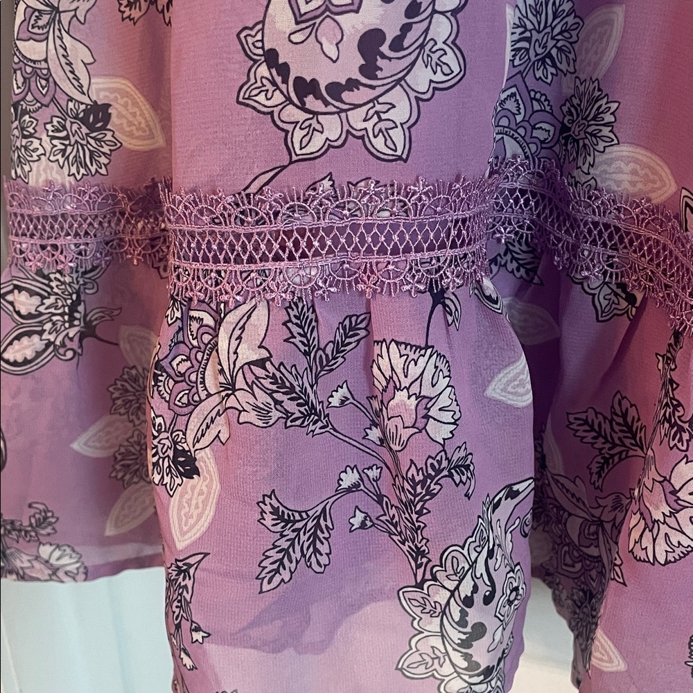 Lane Bryant Lavender Floral Sleeveless Dress - Picture 5 of 7